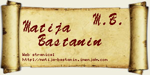 Matija Baštanin vizit kartica